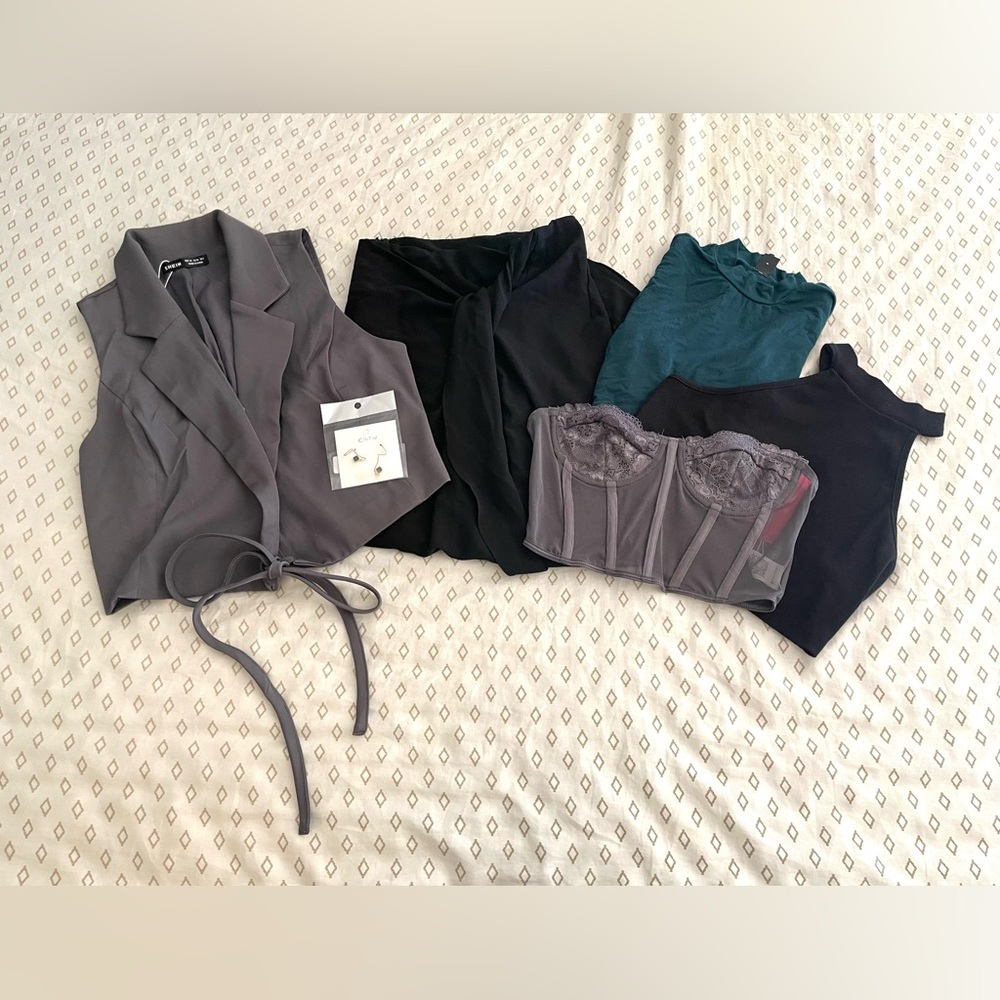 SHEIN Gray Blazer Vest with Assorted Tops
